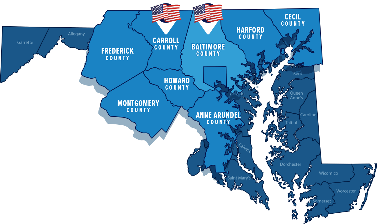 Service Area Map - Central Maryland